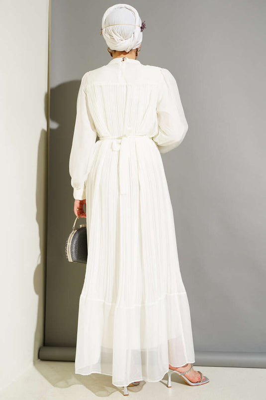 Robe plissée Janjan écru