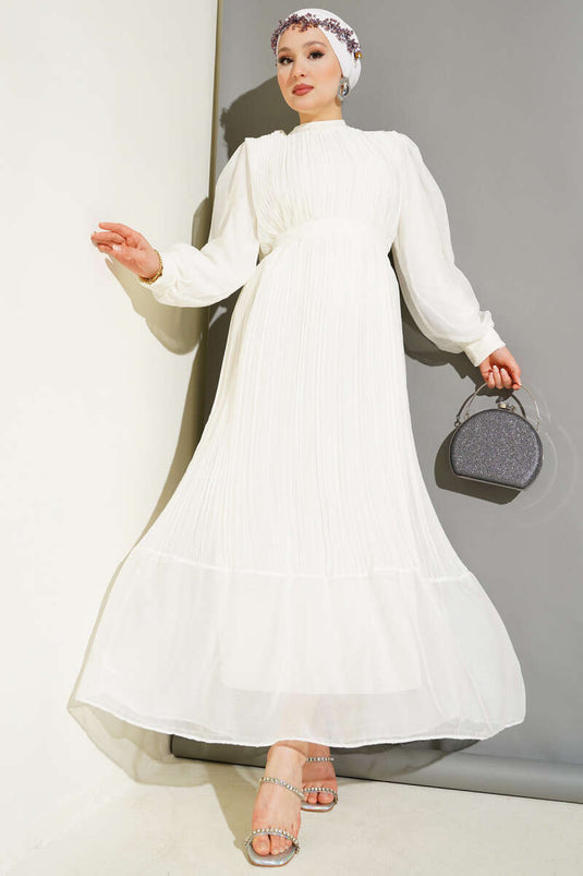 Robe plissée Janjan écru