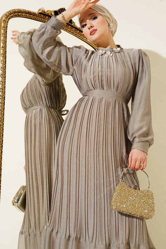 فستان جانجان المطوي من المنك