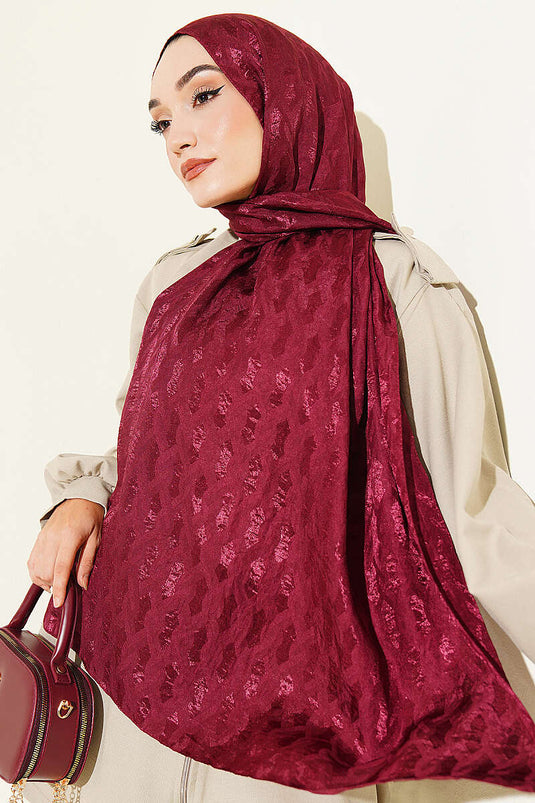 Écharpe Jacquard Brodée Bordo