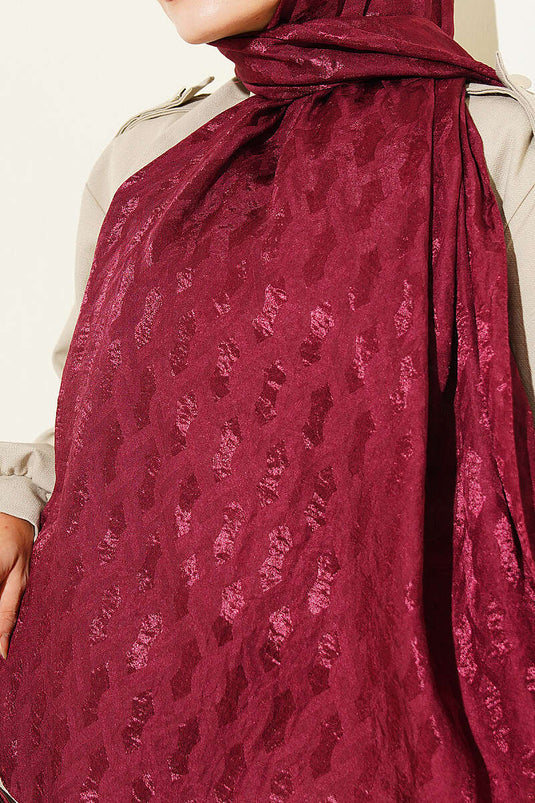 Écharpe Jacquard Brodée Bordo
