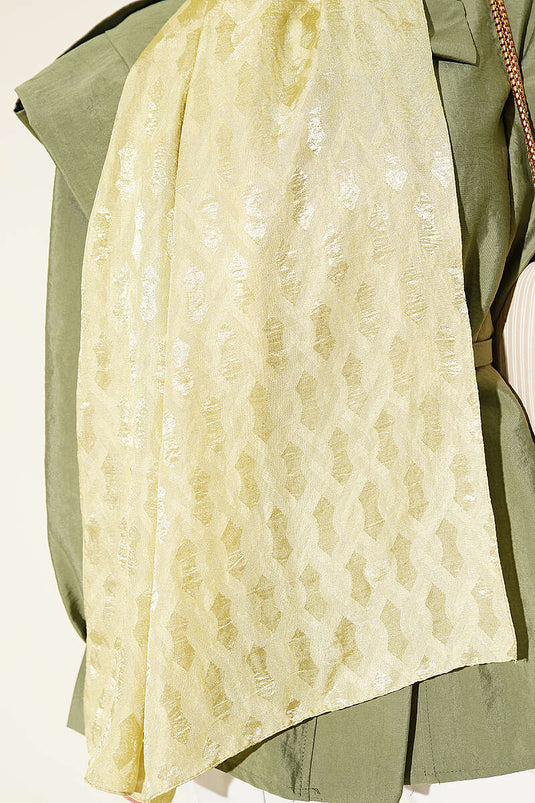 Écharpe En Jacquard Brodée Vert Menthe
