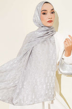 Écharpe Jacquard Brodée Argent