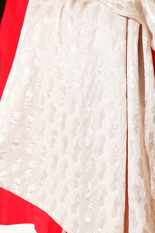 Écharpe Jacquard Brodée Couleur Sable Beige