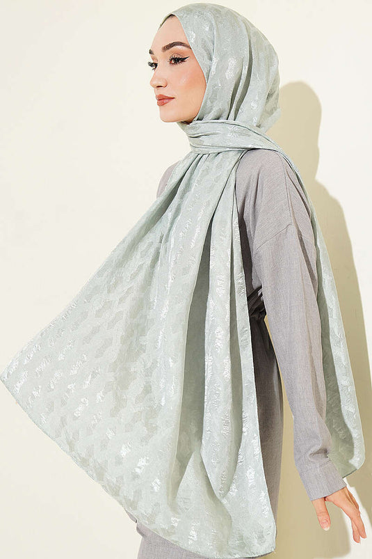 Écharpe En Jacquard Brodé Menthe
