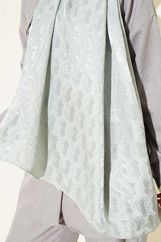Écharpe En Jacquard Brodé Menthe