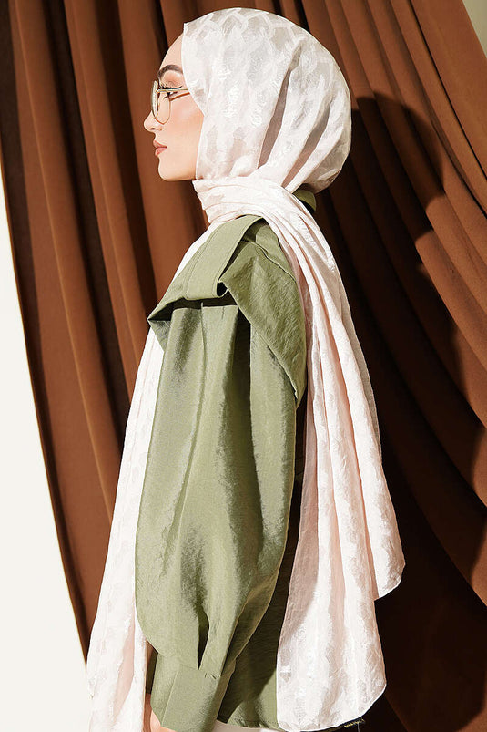 Écharpe En Jacquard Brodé Champagne