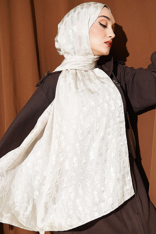 Geborduurde Jacquard Sjaal Met Stenen
