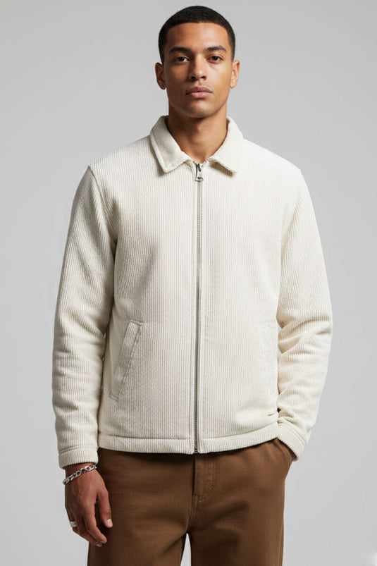 Giacca da uomo in velluto color pietra