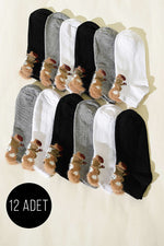 Chaussettes Patik à Motifs Barbus pour Femme, Lot de 12, Assortiment 1