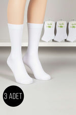 Lot de 3 paires de chaussettes blanches en bambou pour femmes