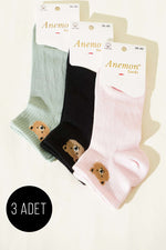 Lot de 3 chaussettes basses en jersey à motifs pour femme, assortiment 2
