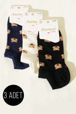 Chaussettes basses en jersey à motifs pour femme, lot de 3, assortiment 6