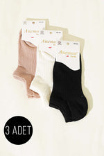 Chaussettes en jersey à motifs pour femme, lot de 3, assortiment 7