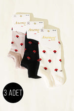 Chaussettes en jersey à motifs pour femme, lot de 3, assortiment 9