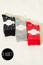 Chaussettes basses à motifs pour femme, lot de 3, assortiment 1