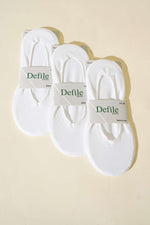 Lot de 3 paires de chaussettes de ballet blanches unies à découpe laser pour femme