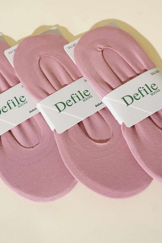 3er-Pack schlichte, lasergeschnittene Ballettsocken für Damen, puderrosa