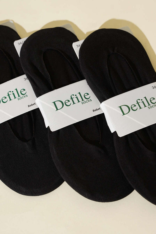 3er-Pack schlichte, lasergeschnittene Ballettsocken für Damen, Schwarz