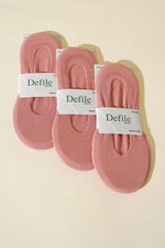 Lot de 3 paires de chaussettes de ballet côtelées découpées au laser pour femme, rose poudré