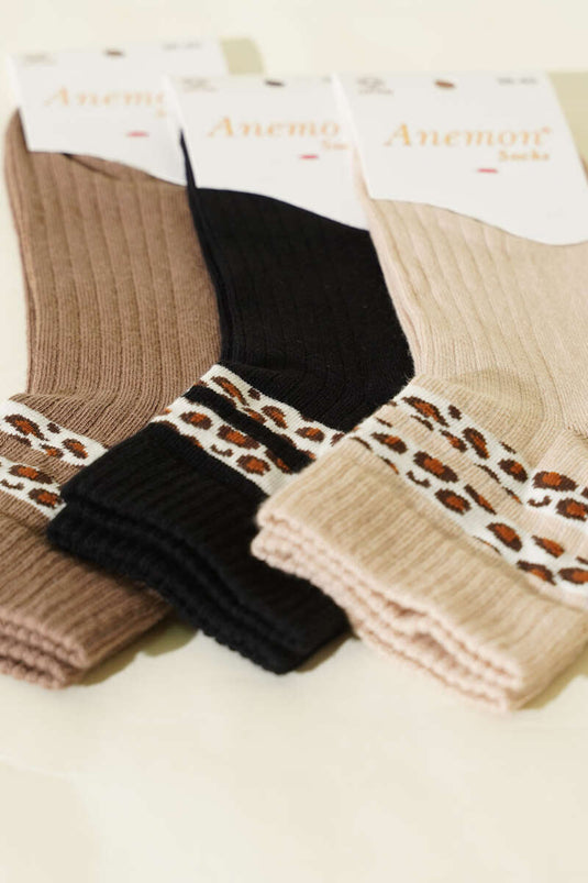 جوارب قصيرة بثلاثة خطوط نسائية متنوعة 2