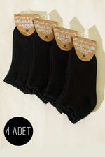 Lot de 4 chaussettes basiques en serviette pour femme, noires