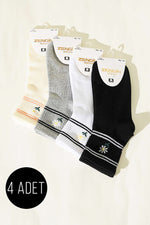 Lot de 4 paires de chaussettes à motif assorties pour femme 3