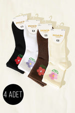 Lot de 4 chaussettes à motif assorties pour femme 4