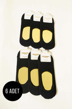 Lot De 6 Chaussettes Ballerines En Coton Noir Pour Femmes