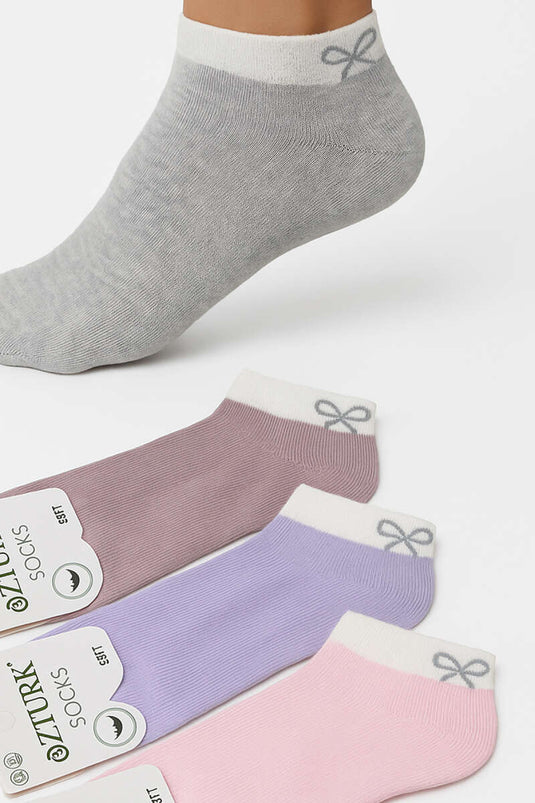 Women's Patterned 4-Pack Terry Towel Socks Assortment 5