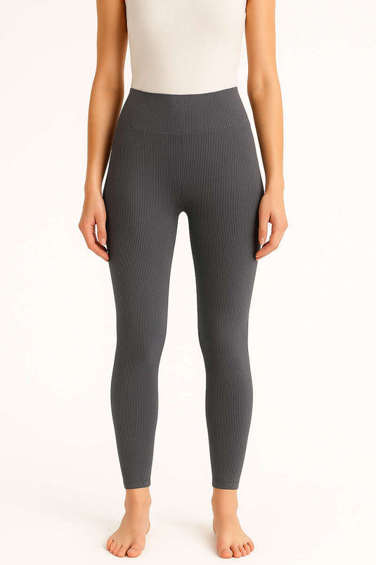 Women's Ribbed Thermal Leggings Grey