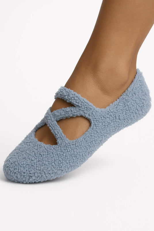 Kadın Peluş Pilates Patik Gri