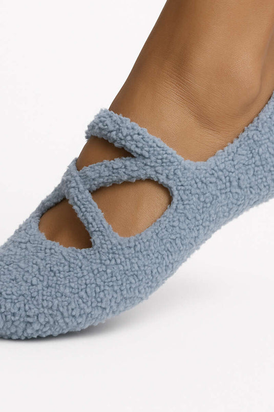 Kadın Peluş Pilates Patik Gri