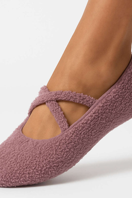 شباشب بيلاتس نسائية مخملية، لون وردي فاتح