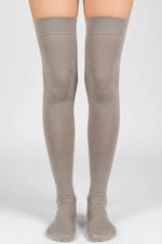 Chaussettes montantes en jersey pour femme beige