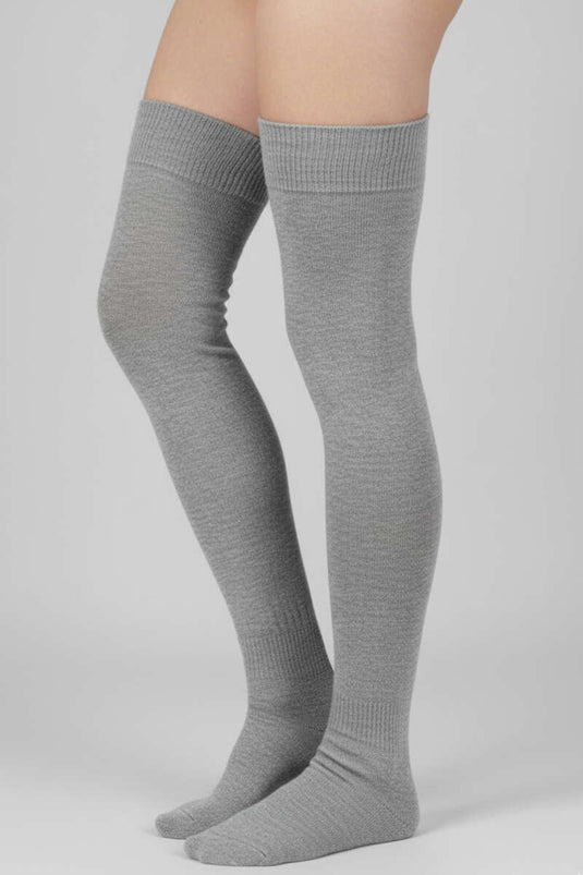 Women's Cotton Knee-High Socks Gray