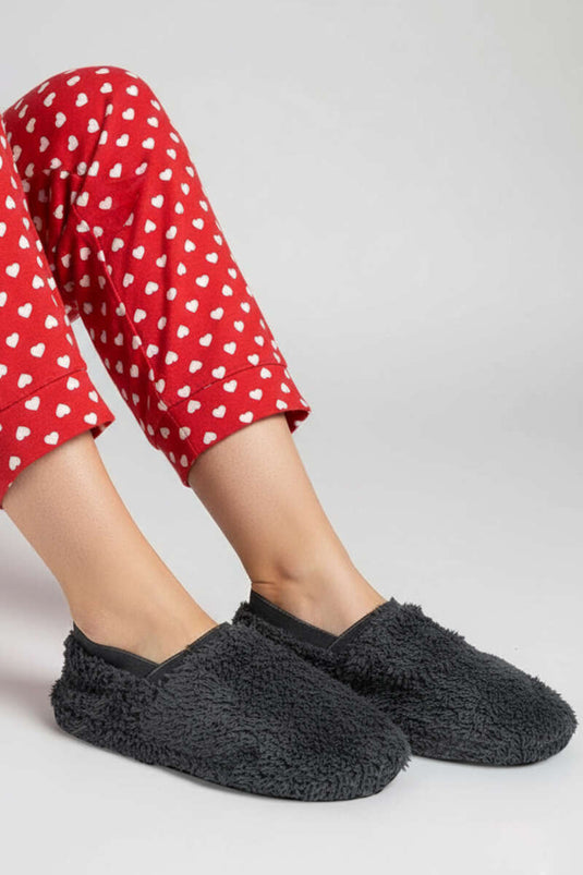 Damesslippers in rookgrijs