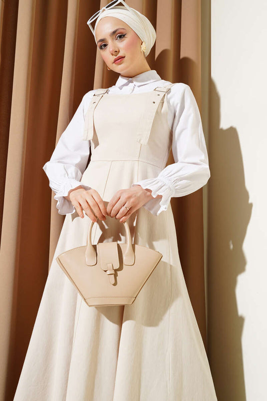 Thick Strap Gabardine Vest Beige