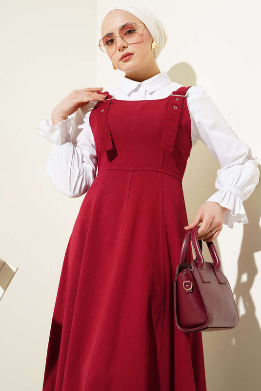 Thick Strapped Gabardine Vest Burgundy