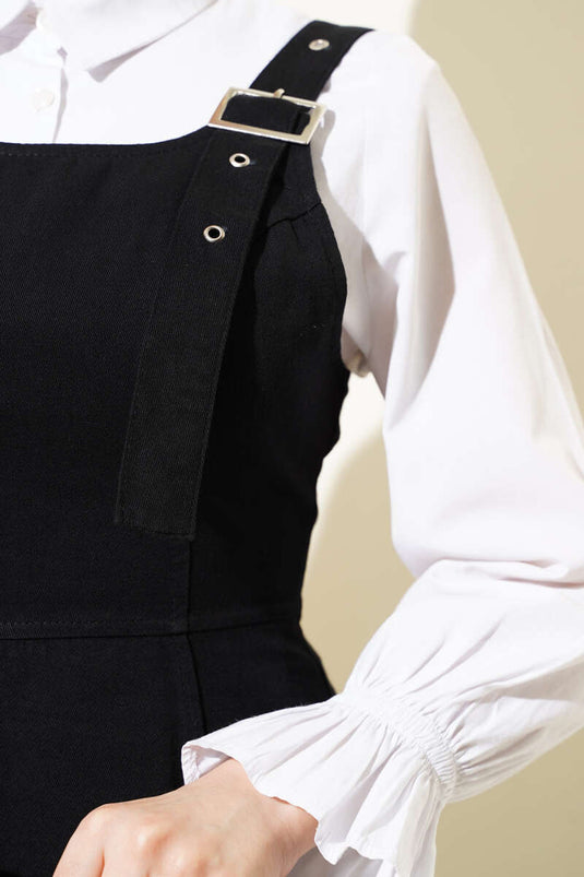 Thick Strapped Gabardine Vest Black