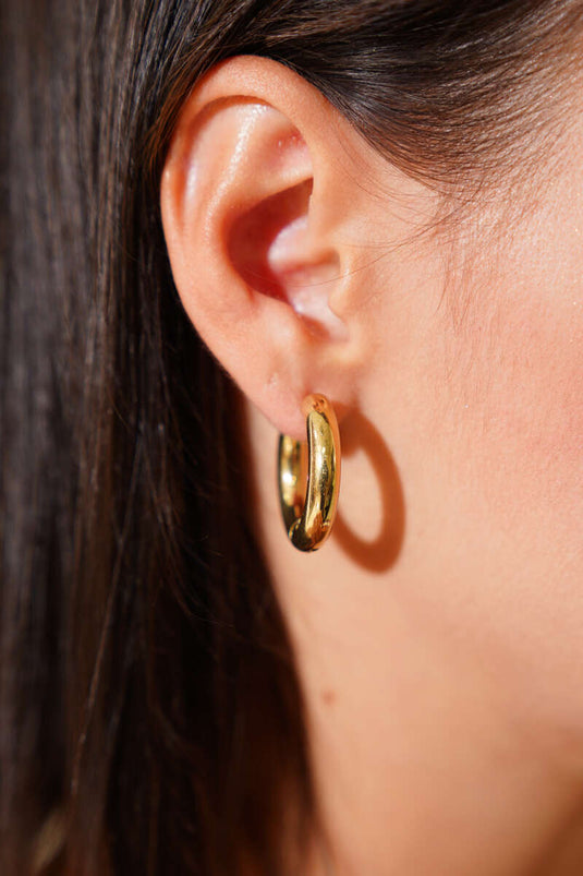 Boucles d'oreilles créoles épaisses en or