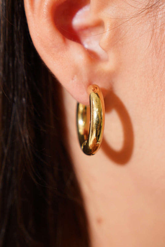 Boucles d'oreilles créoles épaisses en or