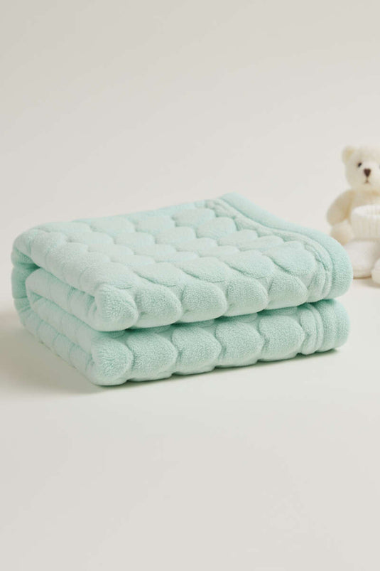 Kalp Desenli Bebek Battaniye Yeşil