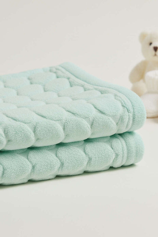 Kalp Desenli Bebek Battaniye Yeşil