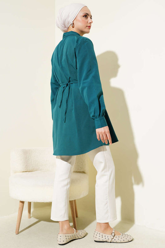 قميص بحزام على شكل قلب بترولي