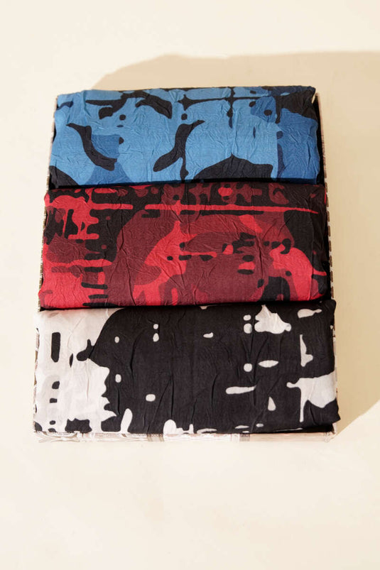 Camouflage Patterned 3-Piece Bamboo Scarf Set Assortment 1