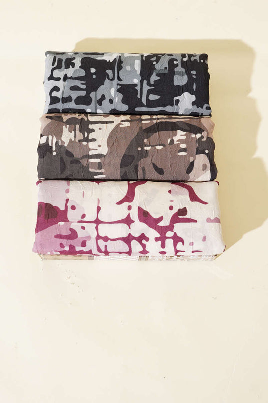 مجموعة أوشحة من الخيزران بنقشة مموهة، 3 قطع، تشكيلة 2