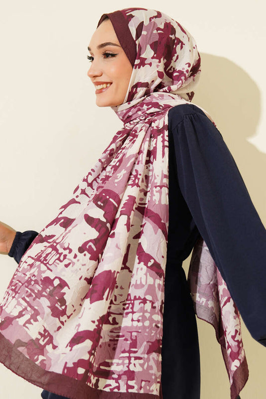 Kamuflaj Desenli Bambu Kraş Şal Acı Kahve -01