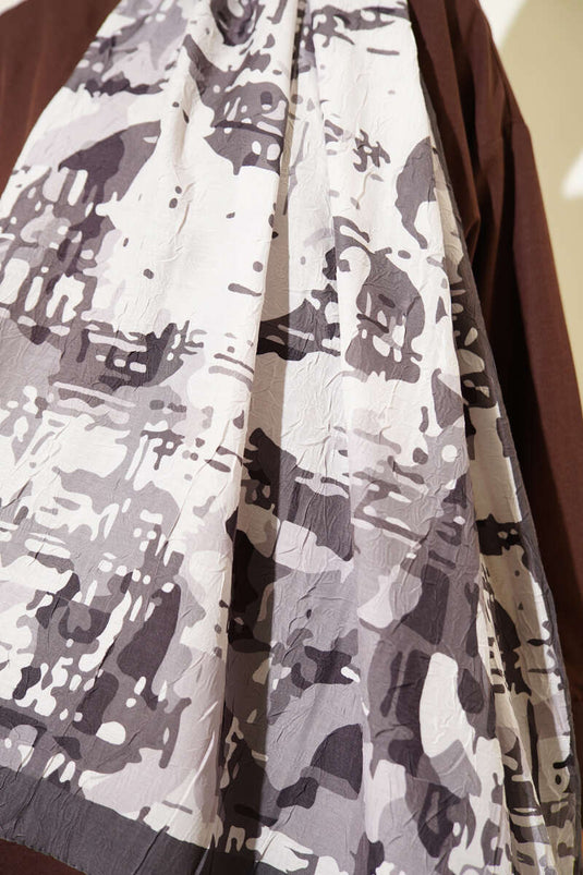 Bambus-Kash-Schal mit Camouflage-Muster, Rauchgrau -04