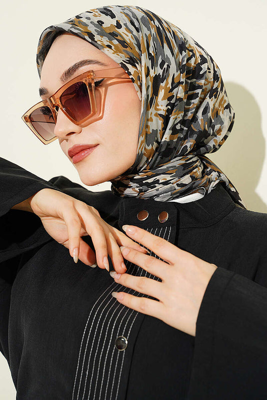 Camouflage Patterned Soft Scarf Slate Gray